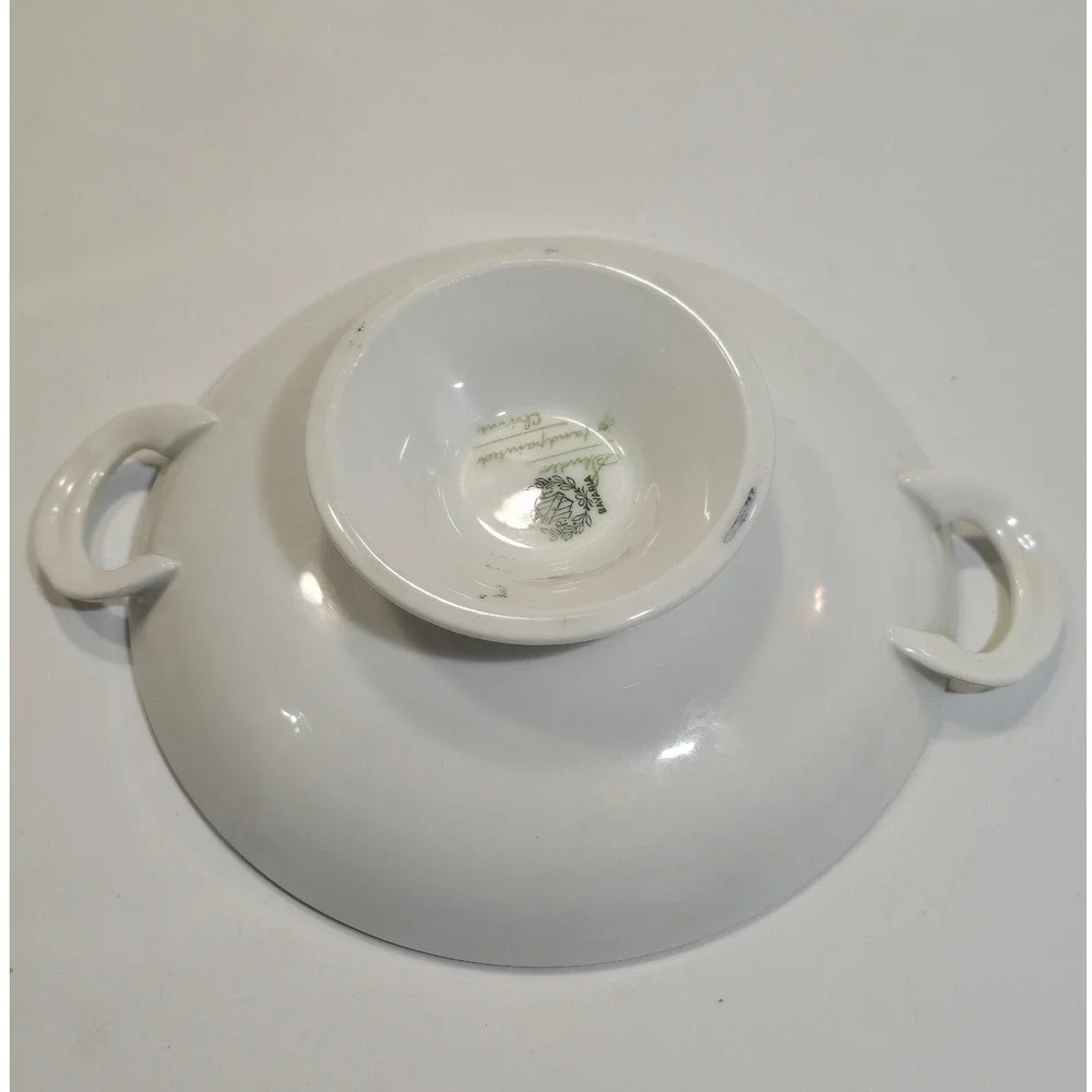 Vintage PT Bavaria Hand Painted Forget Me Not Porcelain‎ Candy Dish Signed Rösch